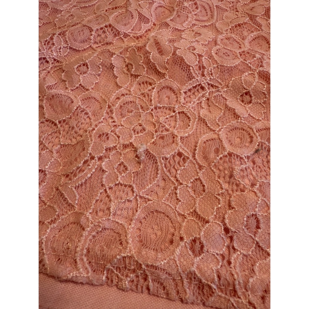 Girls Pink Lace Long Sleeve Top Ruffle Neckline Party Special Occasion Sz Sm 6 - Picture 4 of 5